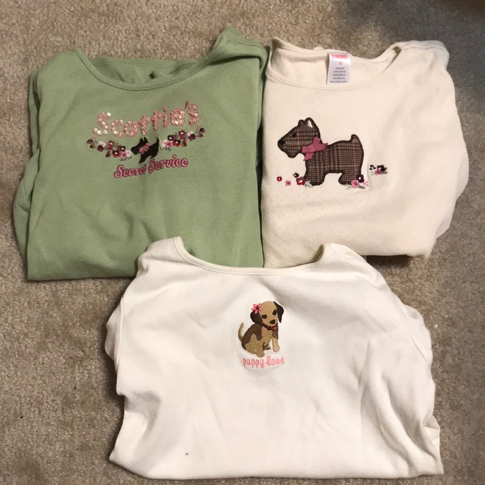3 Gymboree girl puppy shirts